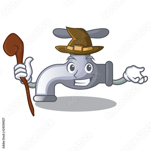 Witch water tap isolated on the character