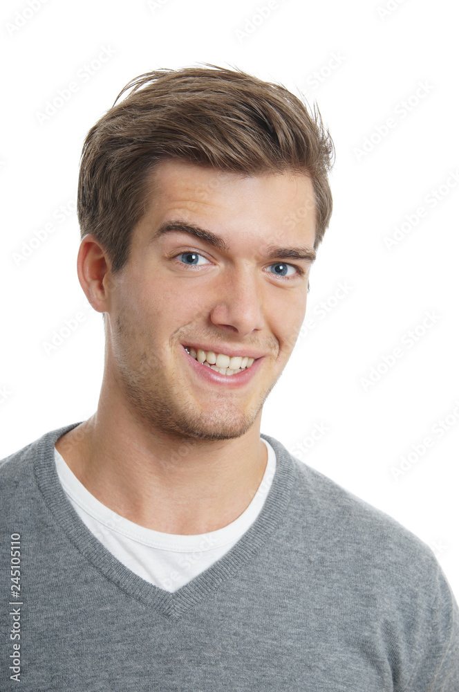 young man smiling. isolated on white background young man smiling. isolated on white background