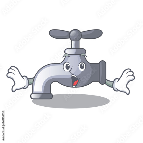 Surprised water tap isolated on the character