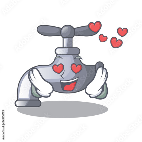In love water tap isolated on the character