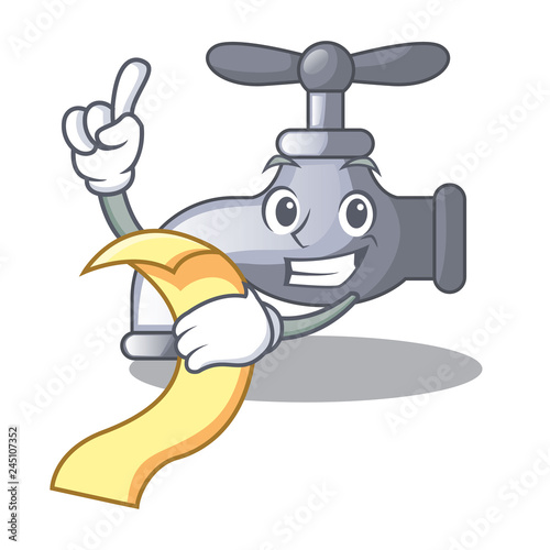 With menu water tap isolated on the character