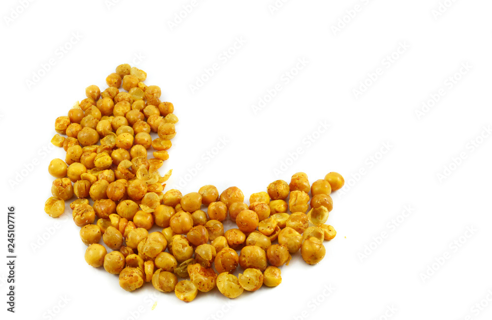 bean salt isolated / Roasted Crispy Chickpeas yellow - Snack bean baked cook with salt seasoning bean salt isolated / Roasted Crispy Chickpeas yellow - Snack bean baked cook with salt seasoning