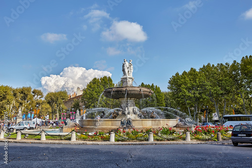 Rotonde at the Place de General de Gaulle at the entrance to the Cours Mirabeau photo