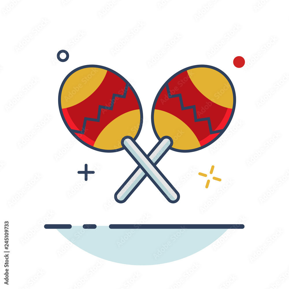 Carnival Icon | Maraca Hat Icon - with Outline Filled Style Carnival Icon | Maraca Hat Icon - with Outline Filled Style
