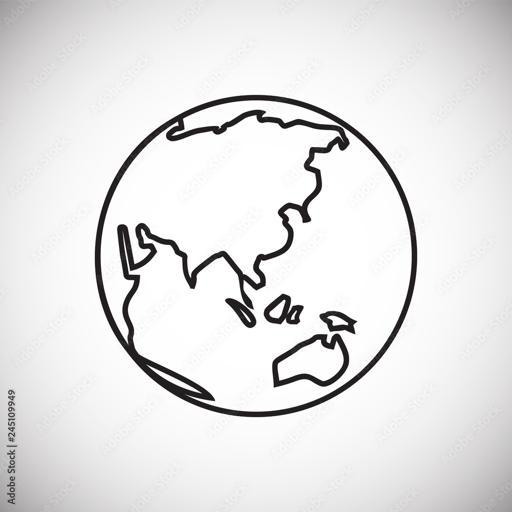 Globe icon on white background for graphic and web design, Modern simple vector sign. Internet concept. Trendy symbol for website design web button or mobile app Globe icon on white background for graphic and web design, Modern simple vector sign. Internet concept. Trendy symbol for website design web button or mobile app