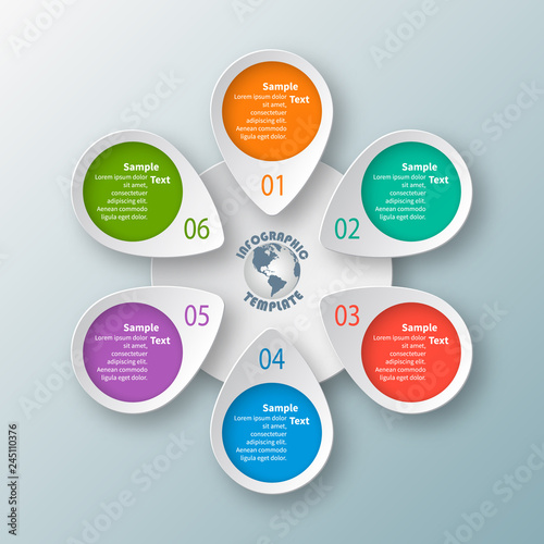Abstract 3D Paper Infographics. Business template .Vector illustration