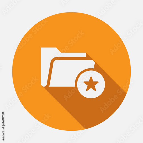 Folder icon, business icon with star sign. Folder icon and best, favorite, rating symbol. Vector illustration