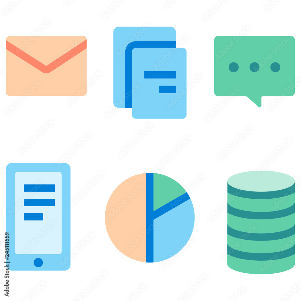 Variety of data flat illustration Variety of data flat illustration
