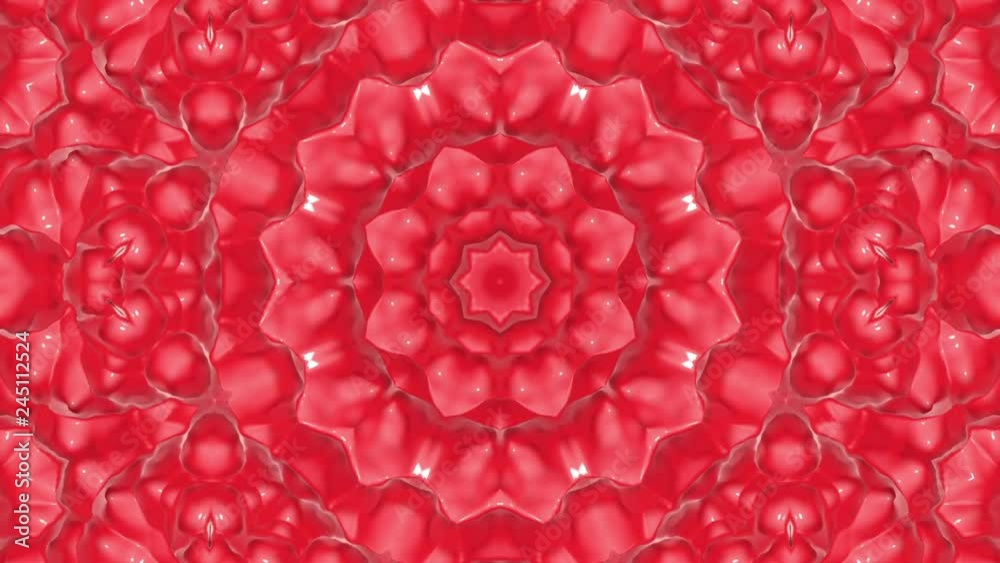 red animated three-dimensional patterns. abstraction kaleidoscope background. 3d render red animated three-dimensional patterns. abstraction kaleidoscope background. 3d render