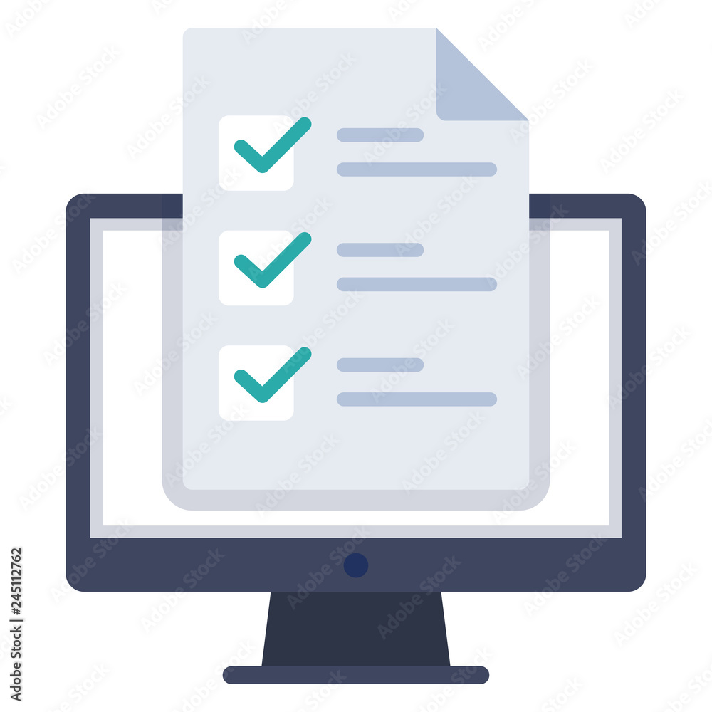 Online test flat illustration Online test flat illustration