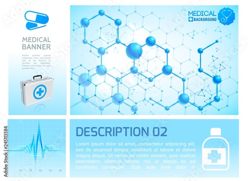 Healthcare Infographic Blue Concept