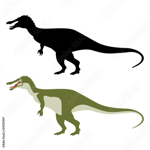 cartoon dinosaur,vector illustration ,flat style,profile 