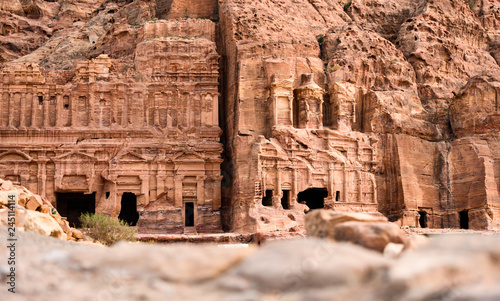 Amazing view of the beautiful Petra site. Petra is a Unesco World heritage site, historical and archaeological city in southern Jordan.