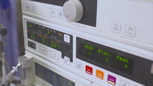 Wallpaper Mural Display of vital signs and cardiogram on a monitor. Health status during surgery Torontodigital.ca