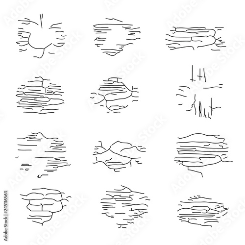 hand drawn grunge strokes vector texture set