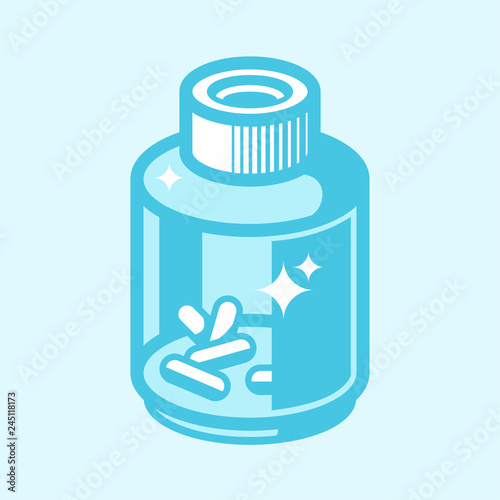 Blue medial jar.