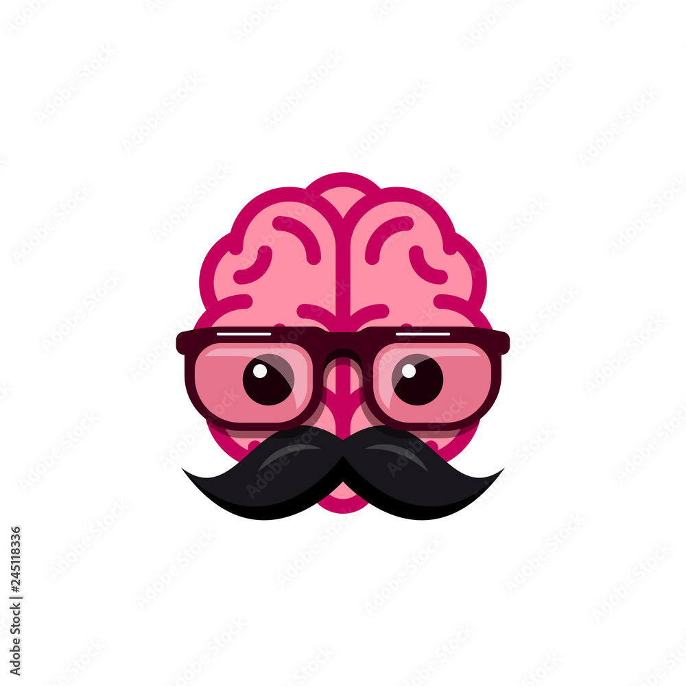 Brain geek icon