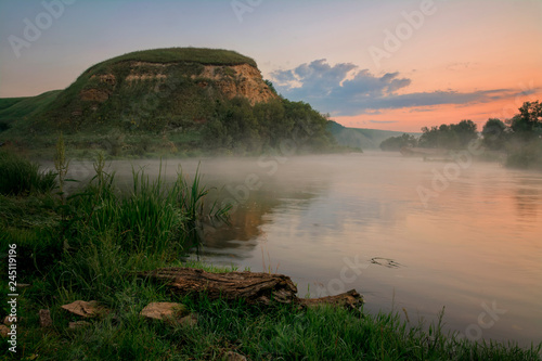Dawn on river.