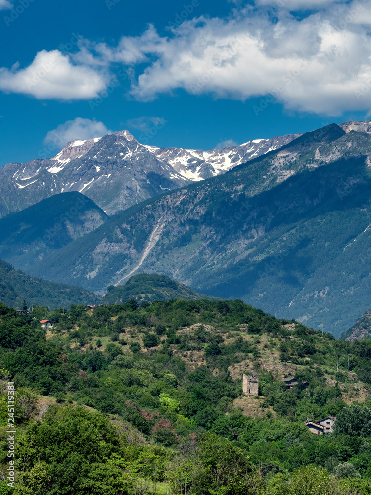 Mountain landscape in the Susa valley, Piedmont