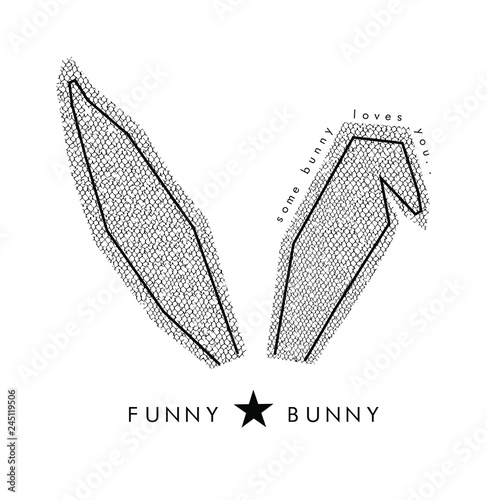 Bunny ears with net lace in vector © WorkingPENS