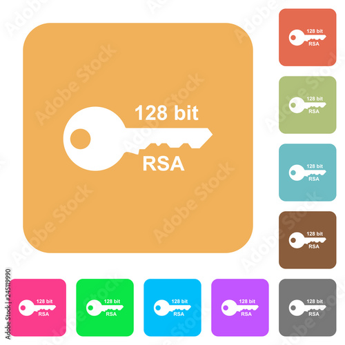 128 bit rsa encryption rounded square flat icons