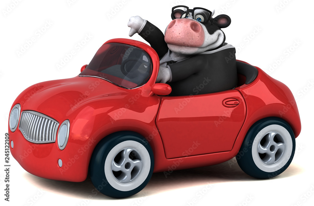 Fun cow - 3D Illustration Fun cow - 3D Illustration