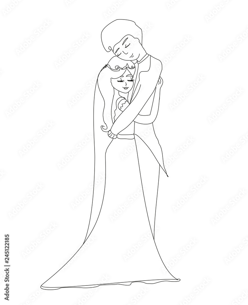 Bride and groom - doodle illustration Bride and groom - doodle illustration