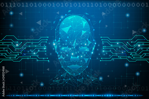 Artificial Intelligence concept on abstract technology background
