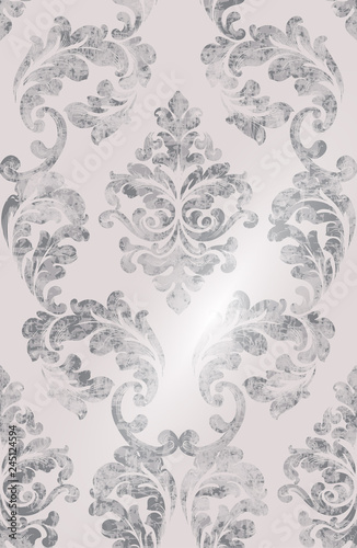 Rococo pattern texture Vector. Floral ornament decoration. Royal ements. Vict...