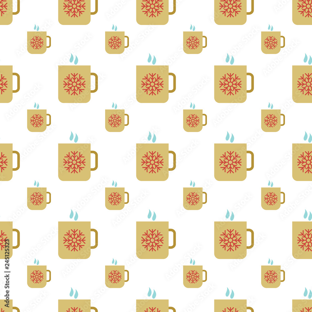 Seamless Pattern with Cup with hot drink
