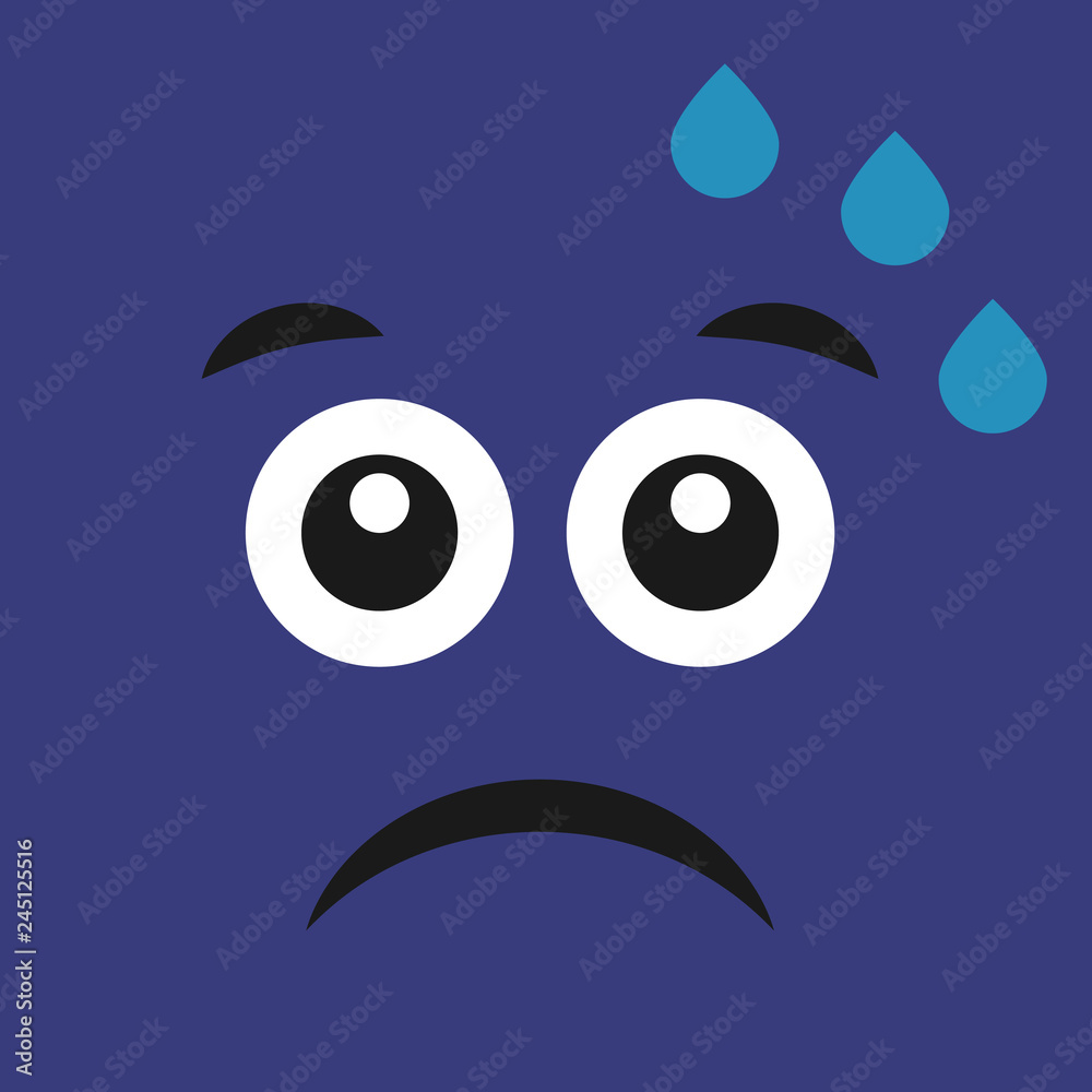 Emoticon smile with dissatisfied sweaty face Emoticon smile with dissatisfied sweaty face