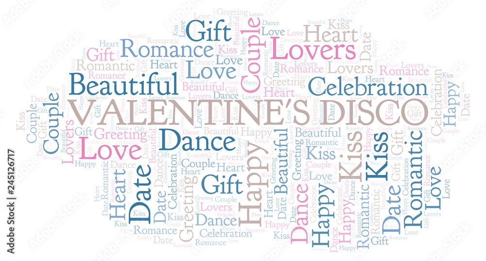 Obraz premium Valentine's Disco word cloud.
