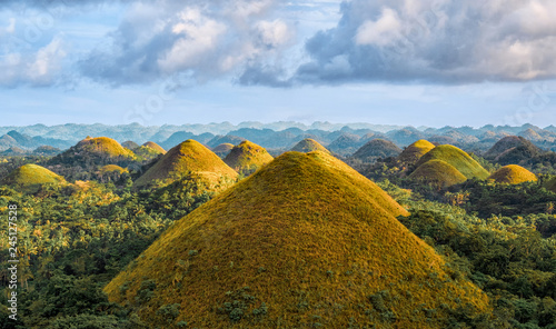 Famous Chocolate Hills aerial drone view, Bohol Island, Philippines photo