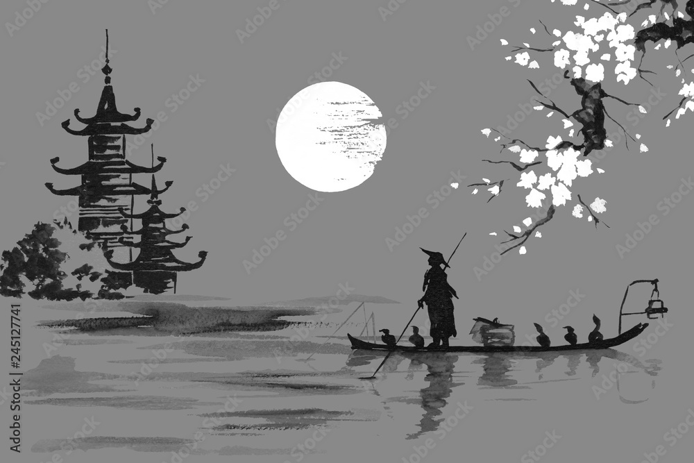 Japan Traditional japanese painting Sumi e art Japan Traditional