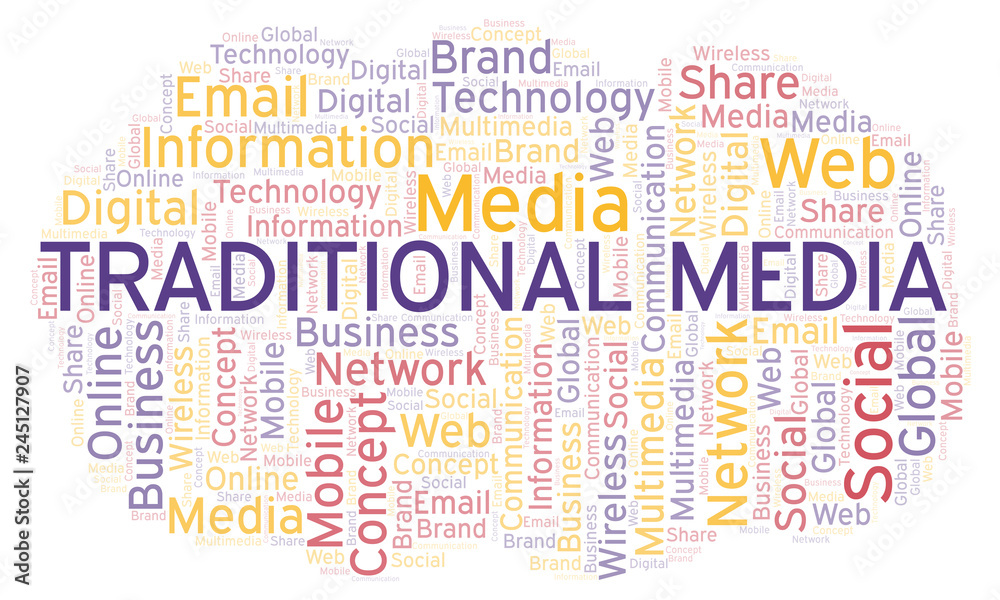 Traditional Media word cloud.