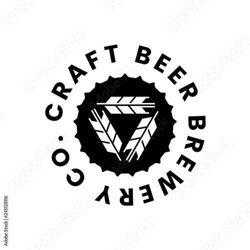 Modern craft beer drink vector logo sign for bar, pub, store, brewhouse or brewery isolated on white background. Premium quality emblem logotype illustration. Brewing fest fashion t-shirt badge design