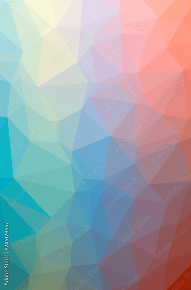 Fototapeta premium Illustration of abstract Blue, Red, Yellow And Green vertical low poly background. Beautiful polygon design pattern.