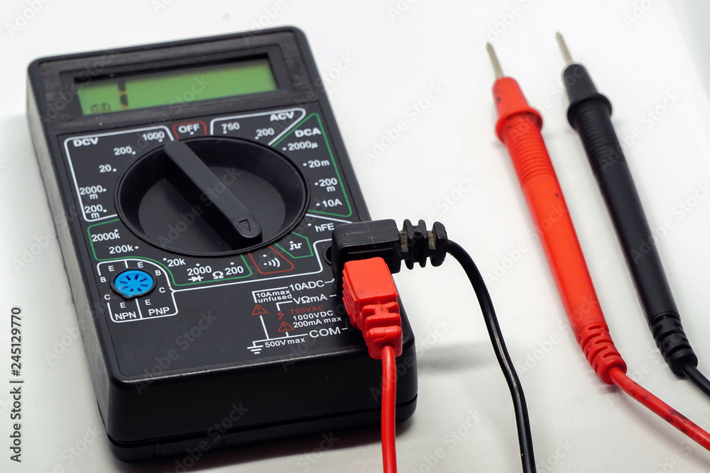 Ohm meter on white isolated background close up Ohm meter on white isolated background close up