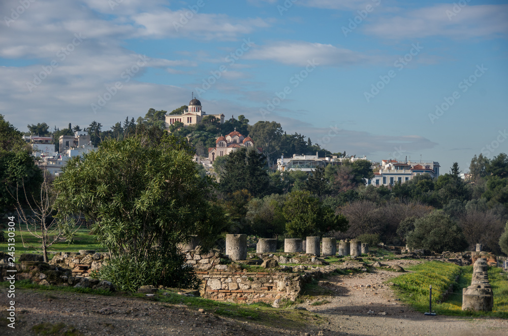 Ancient Agora archaeological site in Athens, Greece