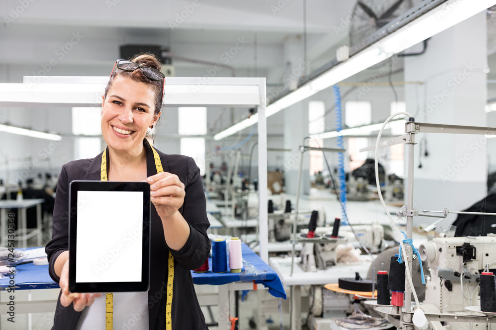 Woman holding digital tablet. Woman holding digital tablet.