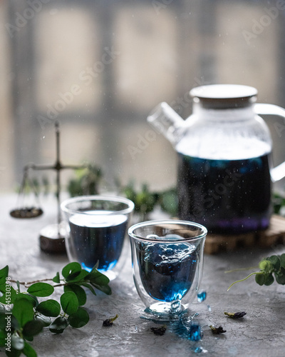Organic thai blue tea Anchan, Clitoria Ternate, Butterfly Pea.