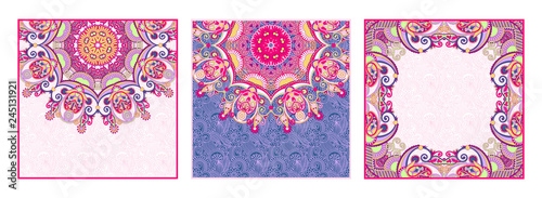 set of ornamental decorative circle template