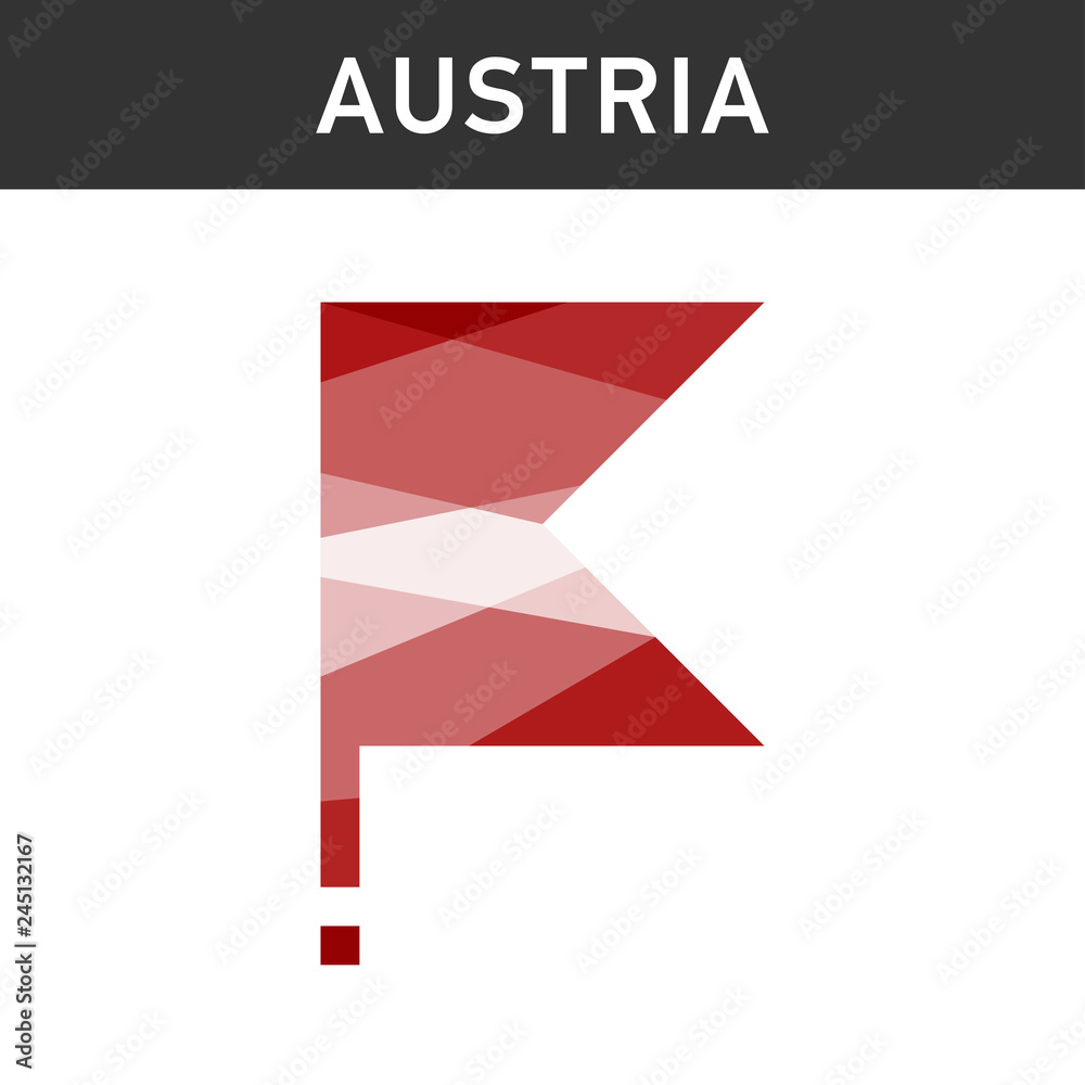 Low poly triangular Austria flag polygonal effect. Vector isolat Low poly triangular Austria flag polygonal effect. Vector isolat