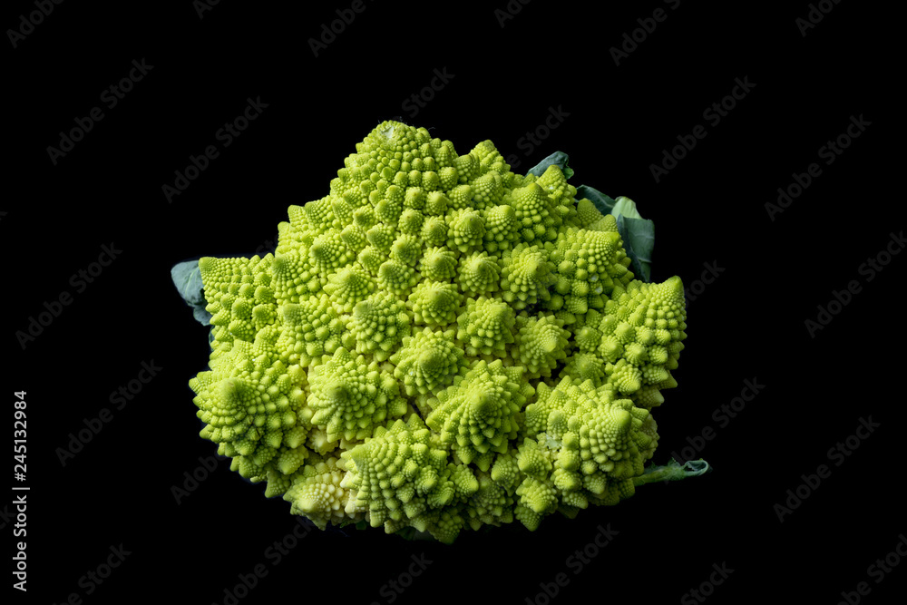 Roanesco cauliflower black background Roanesco cauliflower black background