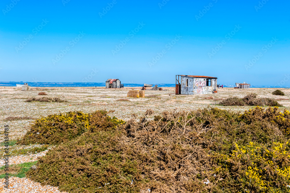 The remote of area of Dungeness in Kent, England