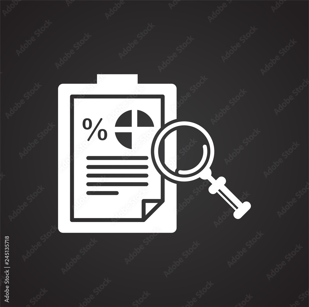 Data analysys icon on black background for graphic and web design ...