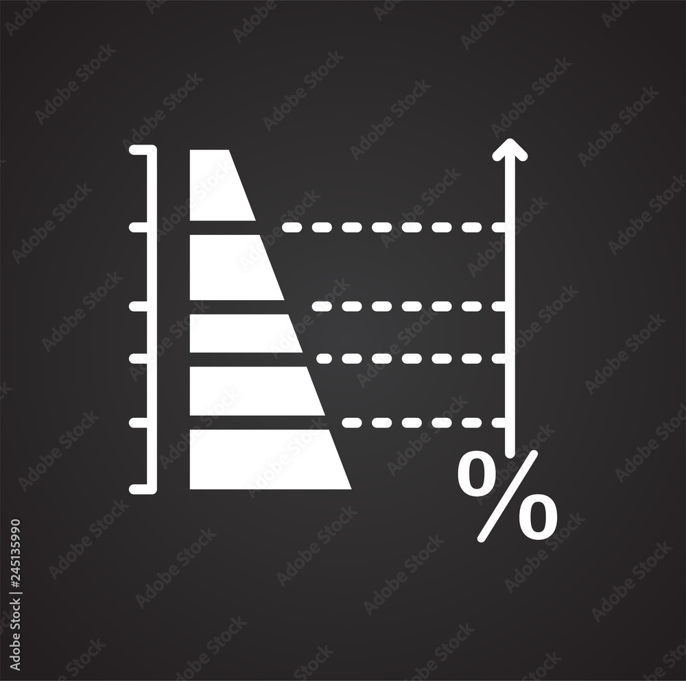 Data analysys icon on black background for graphic and web design ...