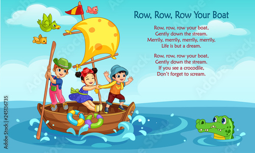 Row, Row, Row poem illustration