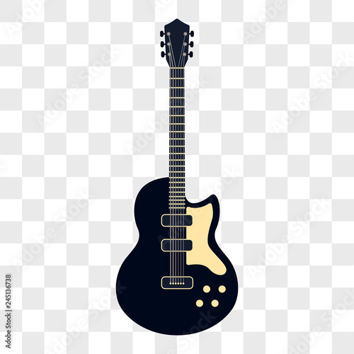 acoustic guitar musical instruments isolated on transparent background. vector illustration