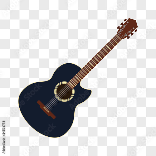 acoustic guitar musical instruments isolated on transparent background. vector illustration
